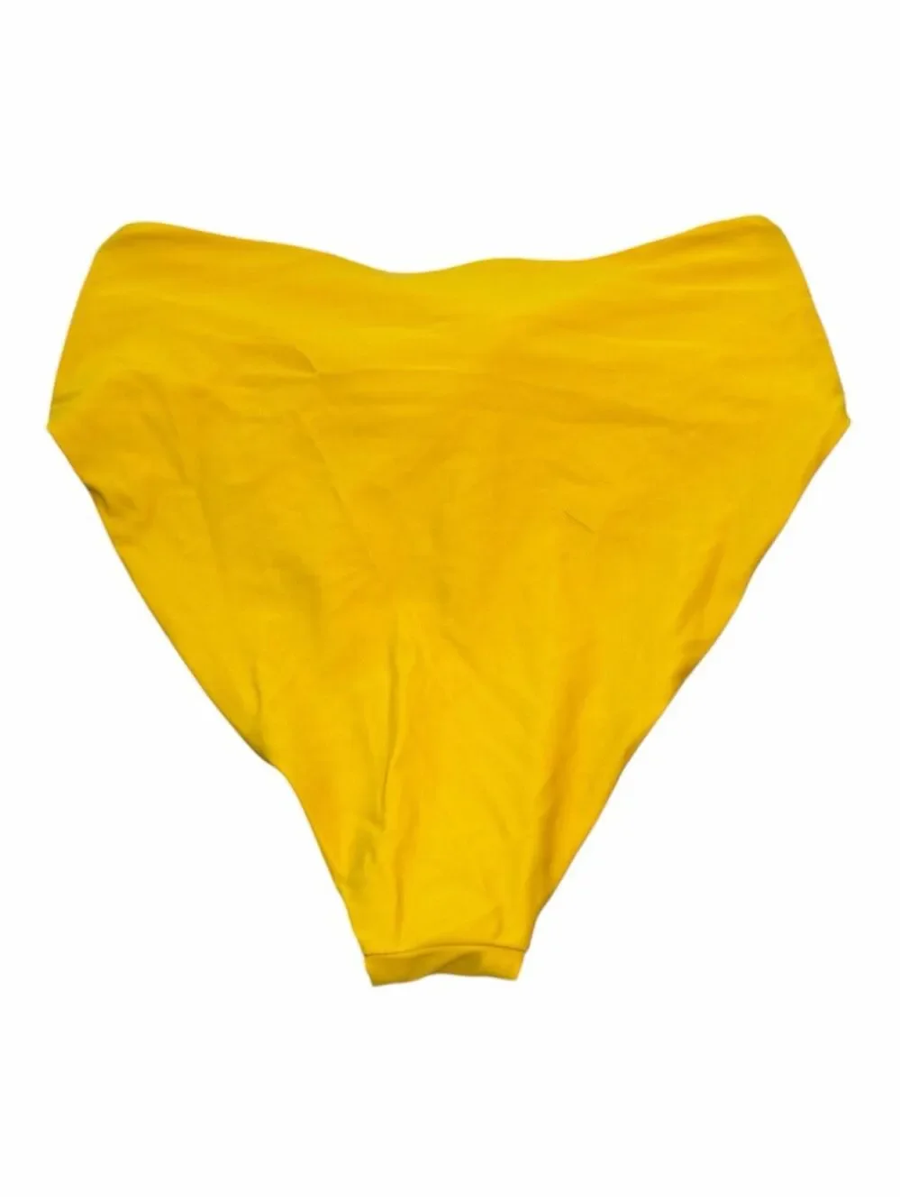 BEACH JOY Women’s Yellow Tie Front High Waist Bikini Bottom Size Small